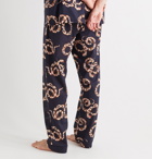 Desmond & Dempsey - Printed Organic Cotton Pyjama Trousers - Blue