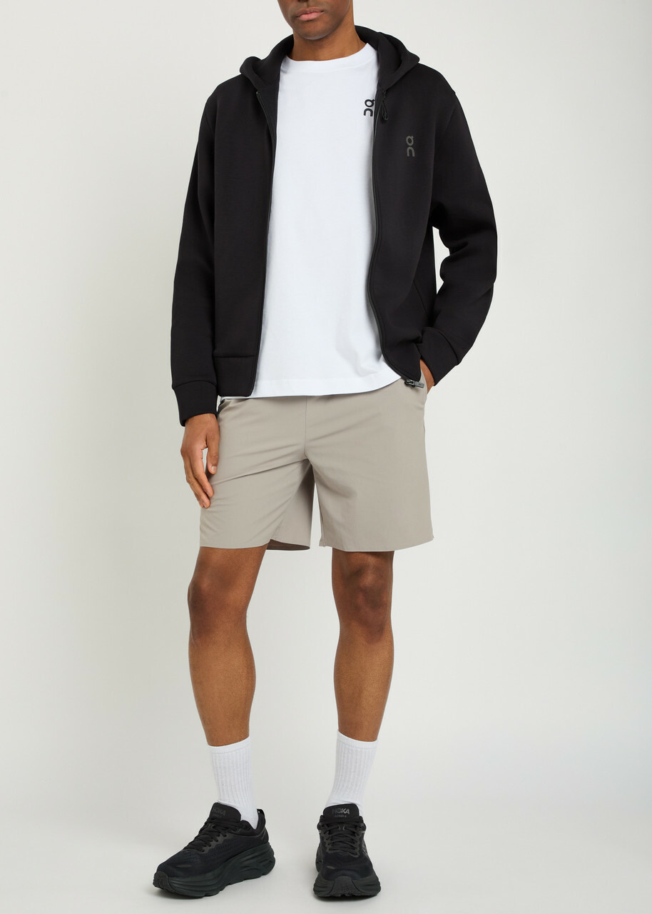 ON Focus Tech Hooded Cotton-blend Sweatshirt Black