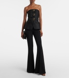 Self-Portrait Embellished strapless taffeta jumpsuit