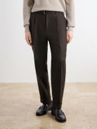 Officine Générale - Hugo Tapered Virgin Wool-Twill Suit Trousers - Brown
