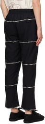 HARAGO Black Appliqué Trousers