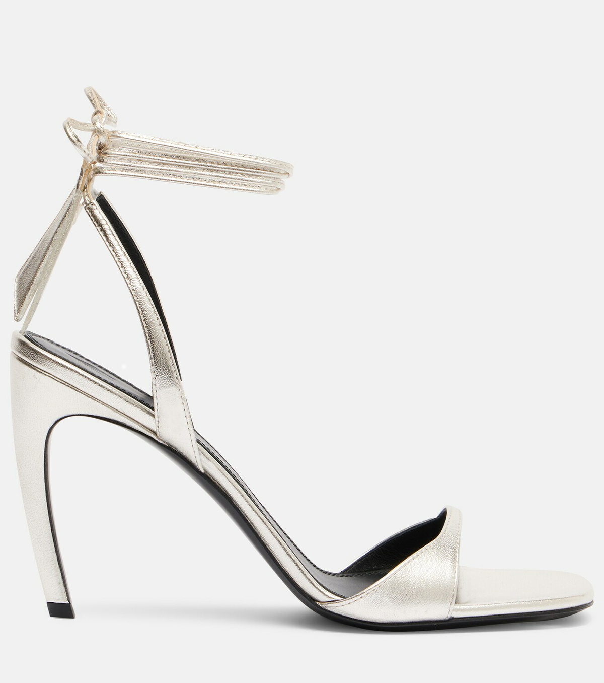 The Attico Ora 95 metallic leather slingback sandals