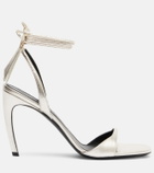 The Attico Ora 95 metallic leather slingback sandals