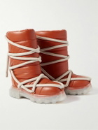 Rick Owens - Lunar Tractor Leather Boots - Orange