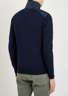 Belstaff Kilmington Quater zip Knit Wool-blend Jumper Navy