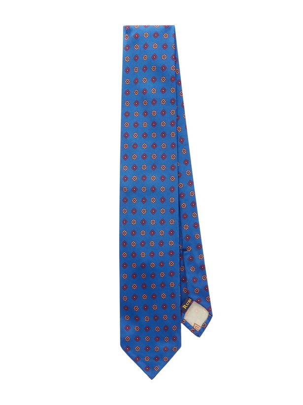 Photo: Rubinacci - 8cm Printed Silk-Twill Tie - Blue