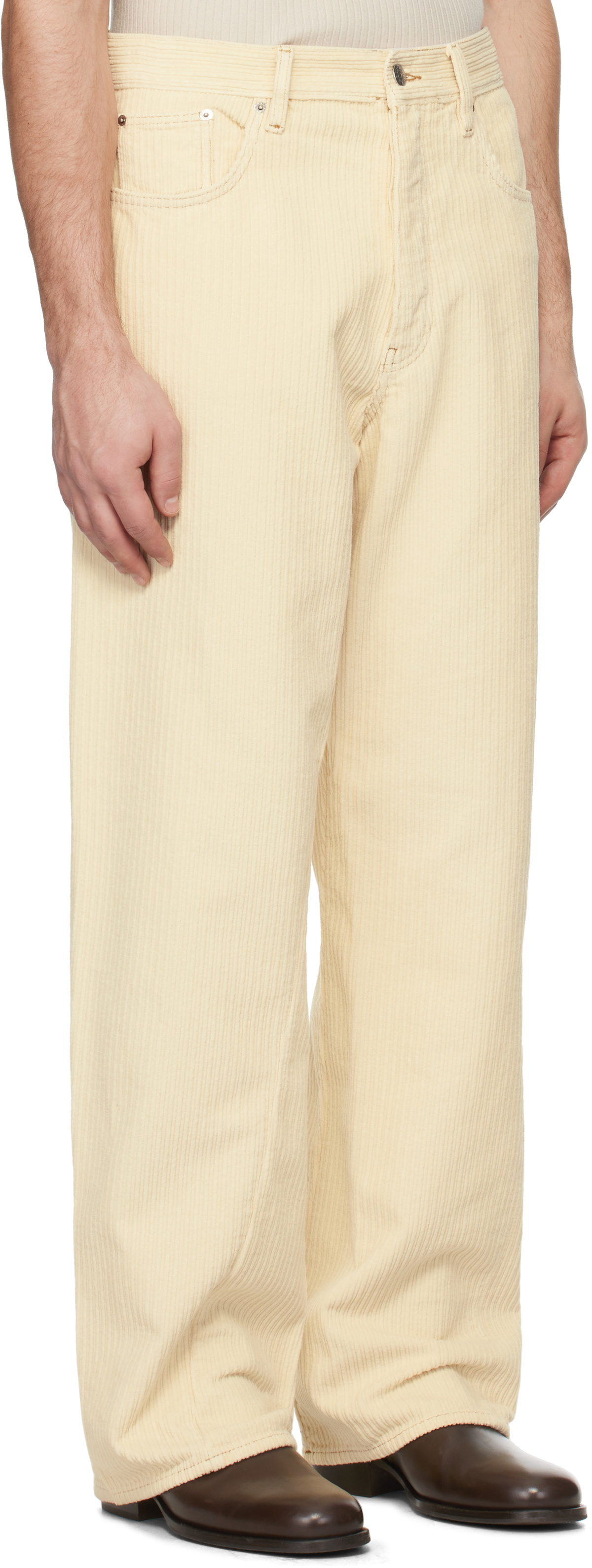 Sunflower Off-White Wide Twist Cord Trousers