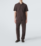 Umit Benan Havana silk-blend bowling shirt
