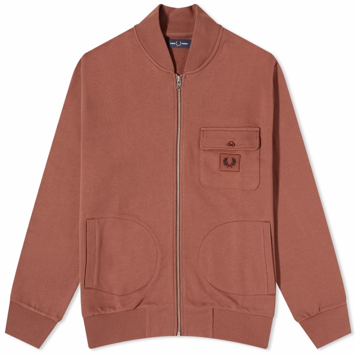 Photo: Fred Perry Men's Zip-Through Bomber Jacket in Whisky Brown