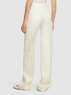 VALENTINO - Wo & Silk Crepe Logo H/wa Straight Pants