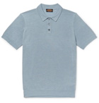 Tod's - Slim-Fit Textured Merino Wool and Silk-Blend Polo Shirt - Light blue
