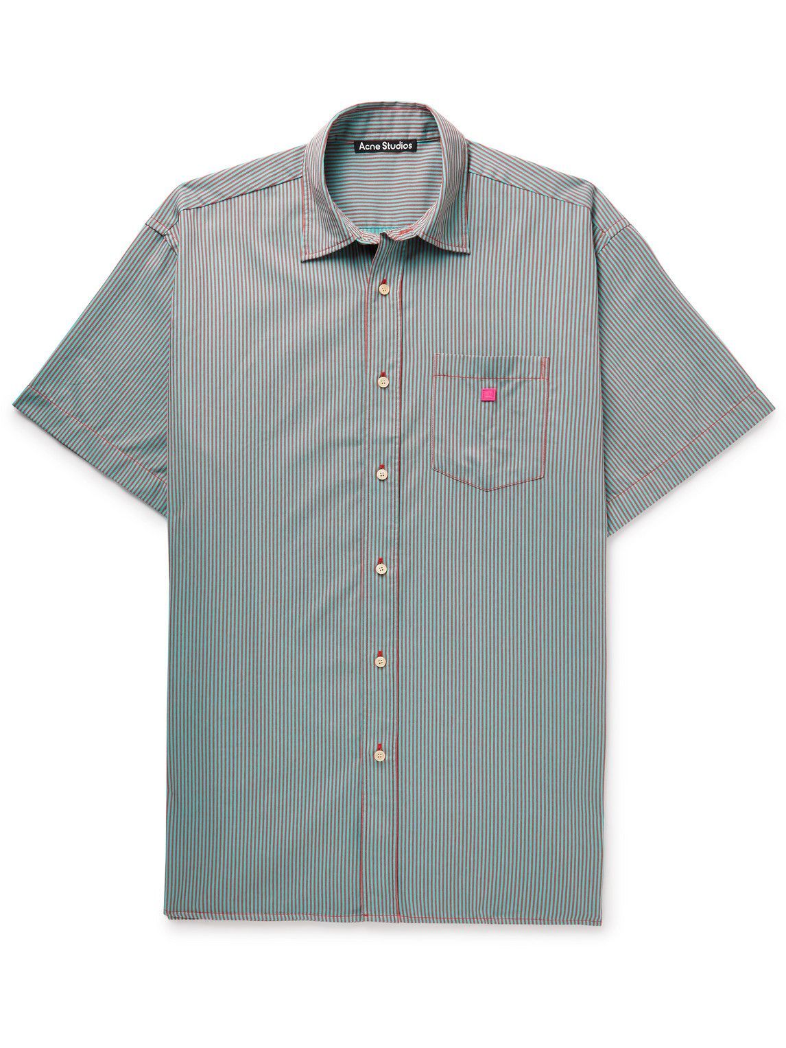 Acne Studios - Oversized Logo-Appliquéd Striped Cotton-Twill Shirt