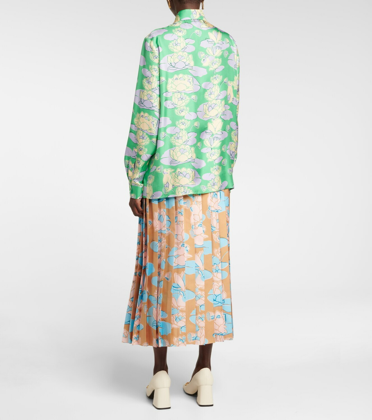 Gucci - Floral pleated silk shirt Gucci