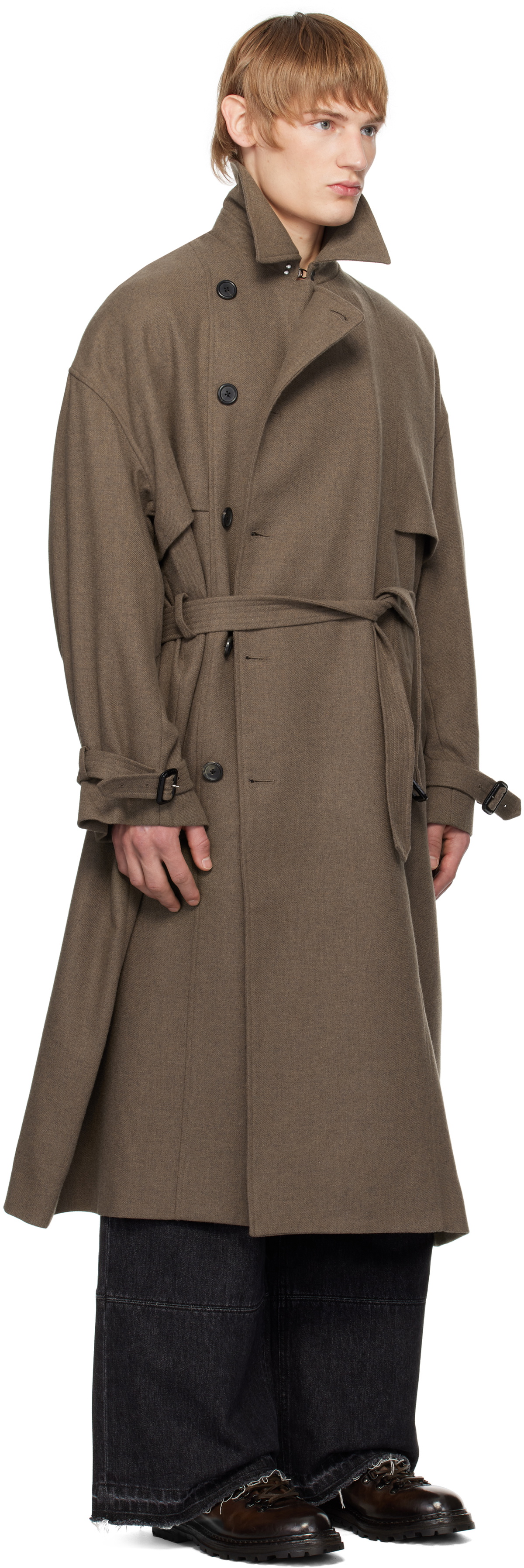 Youth Brown Oversized Trench Coat