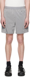 WOOYOUNGMI Gray Nylon Banding Shorts