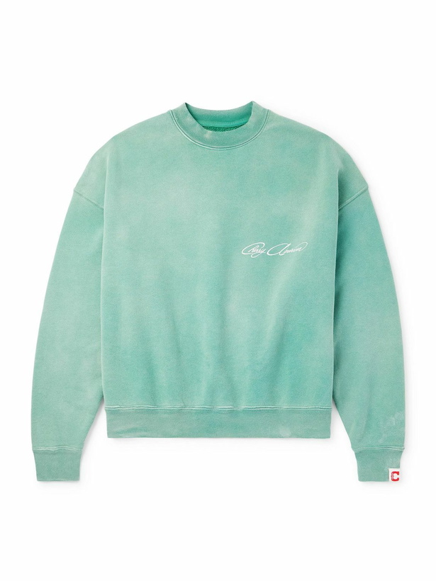 Photo: Cherry Los Angeles - Logo-Print Cotton-Jersey Sweatshirt - Green