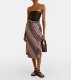Adriana Degreas Striped cotton-blend beach cover-up