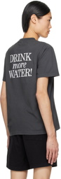 Sporty & Rich Black New Drink More Water T-Shirt