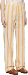 young n sang Beige Striped Trousers