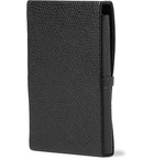 Valextra - Pebble-Grain Leather Business Card Holder - Men - Black