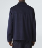 Brunello Cucinelli Leather-trimmed wool jacket