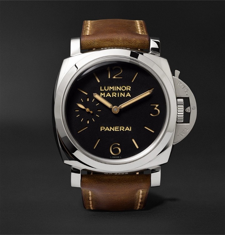 Photo: Panerai - Luminor Marina 1950 3 Days Acciaio 47mm Stainless Steel and Leather Watch - Black