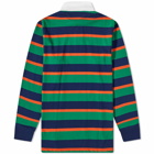 Polo Ralph Lauren Men's Multi Striped Rugby Shirt in Athletic Green Multi