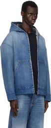 Valentino Blue Oversized Denim Hoodie