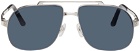 Cartier Silver Santos De Cartier Aviator Sunglasses