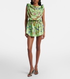 Versace Printed silk twill minidress