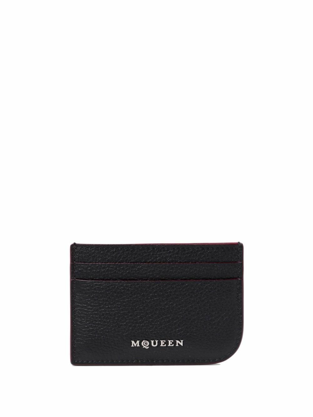 カードケース・名刺入れ ALEXANDER MCQUEEN SILVER LEATHER CARD HOLDER Alexander McQueen Skull Silver Metallic Leather Card Case