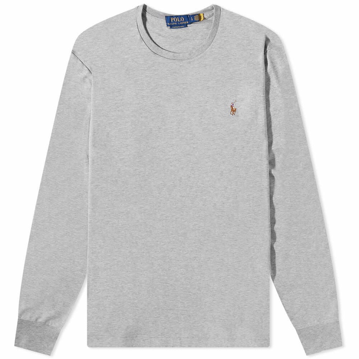 Photo: Polo Ralph Lauren Men's Long Sleeve Cotton Custom T-Shirt in Andover Heather