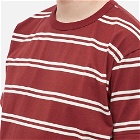 The Real McCoy's Men's The Real McCoys Joe McCoy Double Stripe T-Shirt in Brick Red