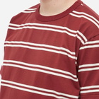 The Real McCoy's Men's The Real McCoys Joe McCoy Double Stripe T-Shirt in Brick Red
