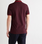 LOEWE - Slim-Fit Contrast-Tipped Logo-Embroidered Cotton-Piqué Polo Shirt - Burgundy