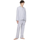 Tekla Blue & White Poplin Pyjama Pants