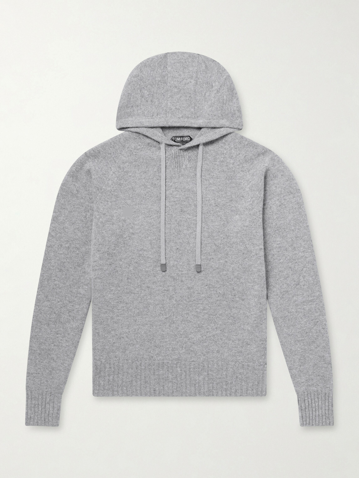 TOM FORD - Logo-Embroidered Cashmere Hoodie - Gray