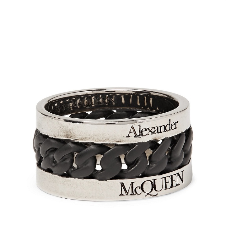 Photo: Alexander McQueen - Blackened Silver-Tone Ring - Silver