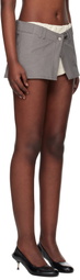 OPEN YY Gray Layered Boxer Short Miniskirt