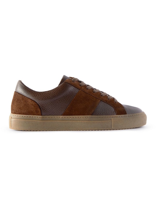 Photo: Mr P. - Larry Regenerated Suede by evolo and Full-Grain Leather Sneakers - Brown