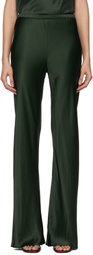 Silk Laundry Green Bias Cut Lounge Pants
