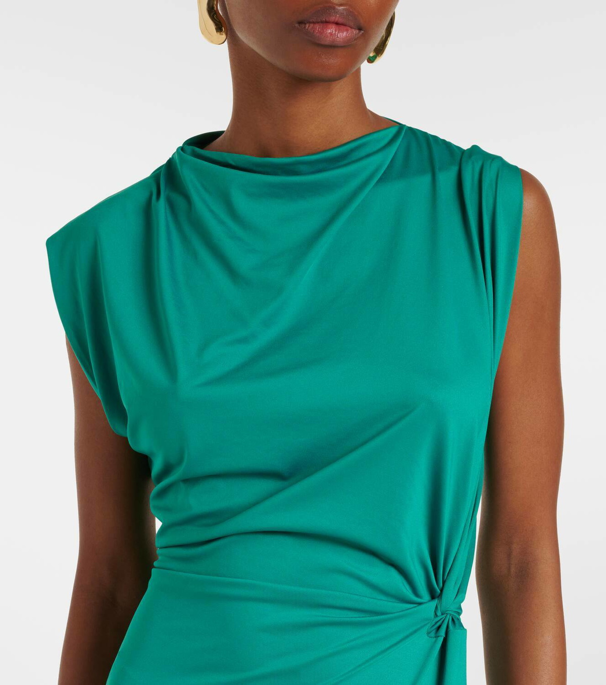 Victoria Beckham Asymmetric gathered jersey midi dress Victoria Beckham Victoria Beckham Asymmetric gathered jersey midi dress Victoria Beckham
