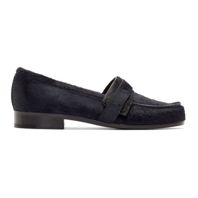 Photo: Carritz Navy Calf-Hair Loafers