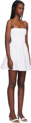 Matteau White Shirred Bodice Minidress