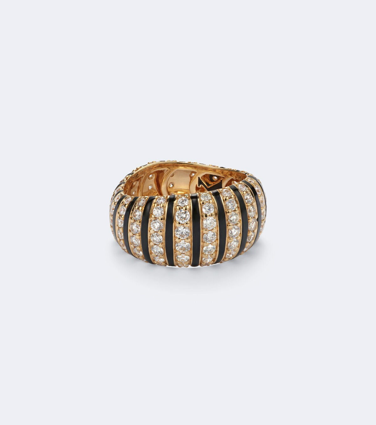 Kamyen Sandra 18kt gold and enamel ring with diamonds