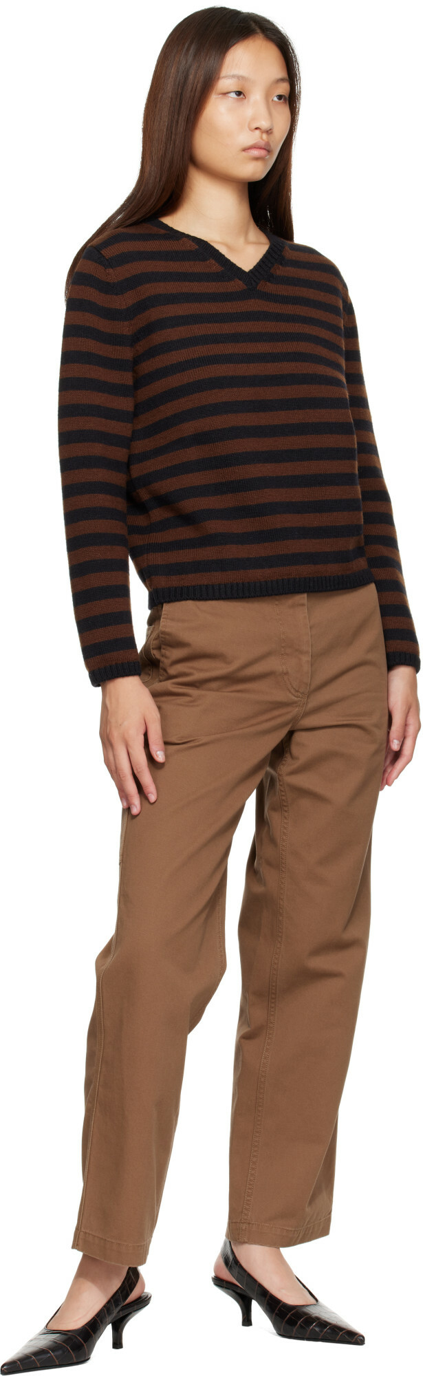 Nothing Written Brown Molly V-Neck Pullover Sweater