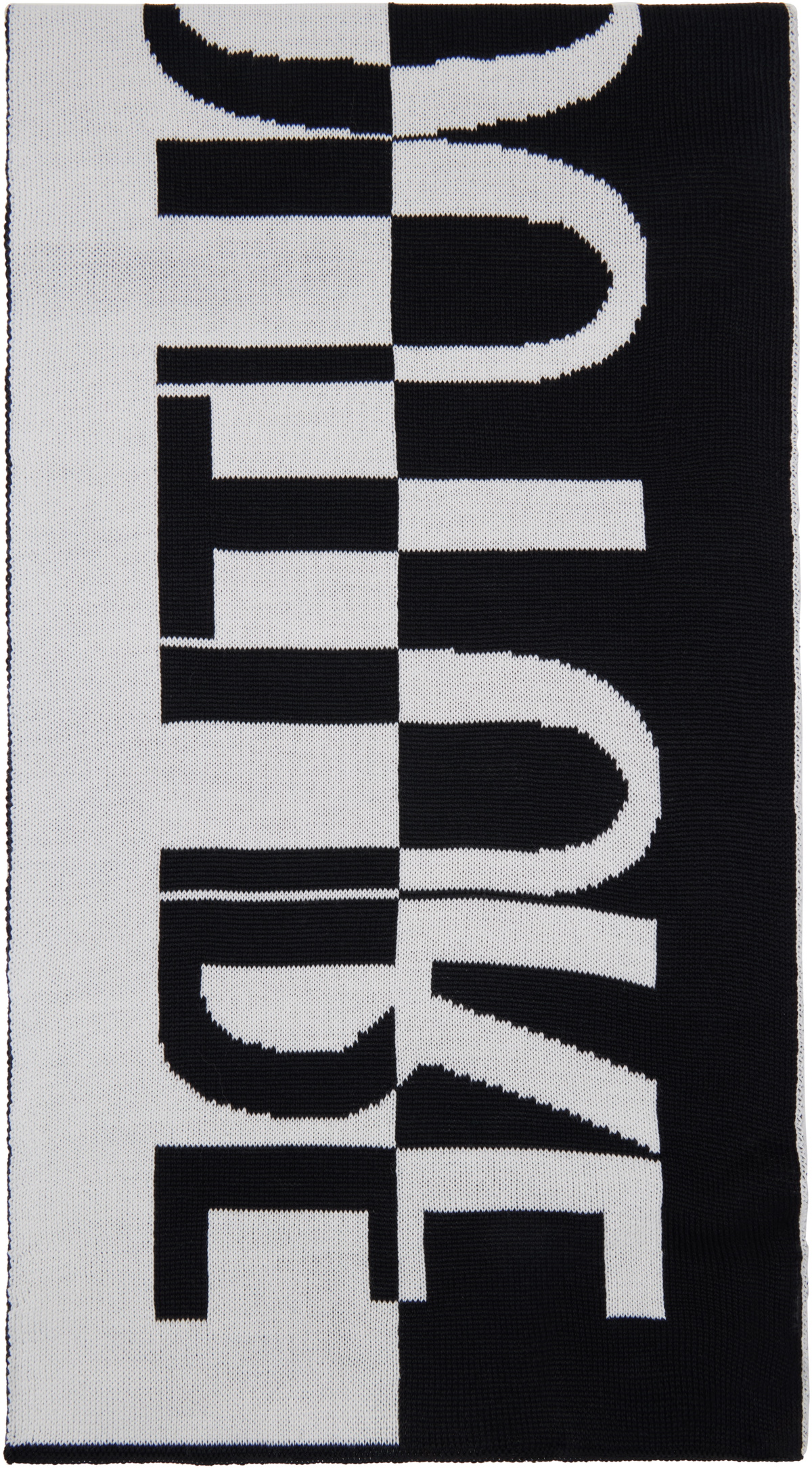 Versace Jeans Couture Black Jacquard Logo Scarf