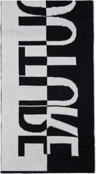 Versace Jeans Couture Black Jacquard Logo Scarf