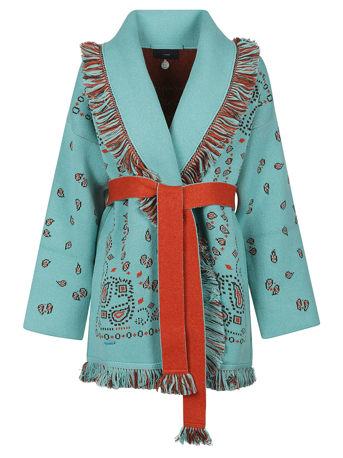 Tシャツ・カットソー ALANUI Embroidered Cashmere Blend Bandana Blanket Bandana Jacquard Blanket in Chalk-Marsala | Alanui®