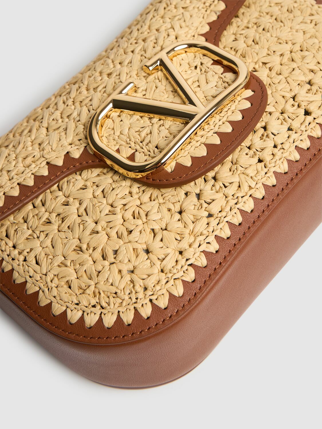 Valentino Garavani Natural Raffia Shoulder Bag